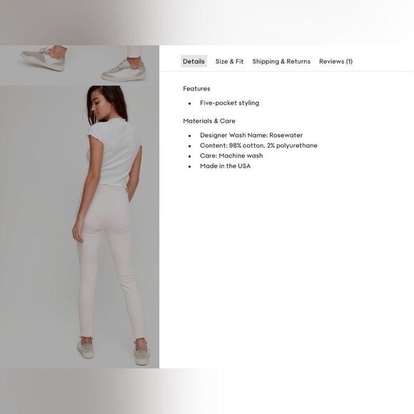 Citizens Of Humanity Rocket Crop High Rise Skinny 25 Rosewater Pink NWT - Picture 7 of 8